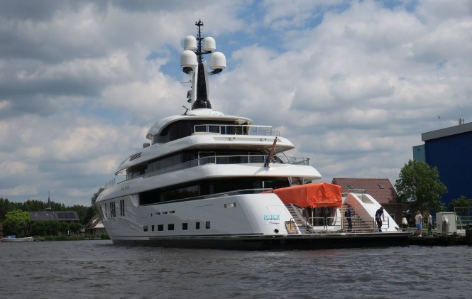 Superyacht Hasna launched by Feadship. Photo credit Dutch Yachting
