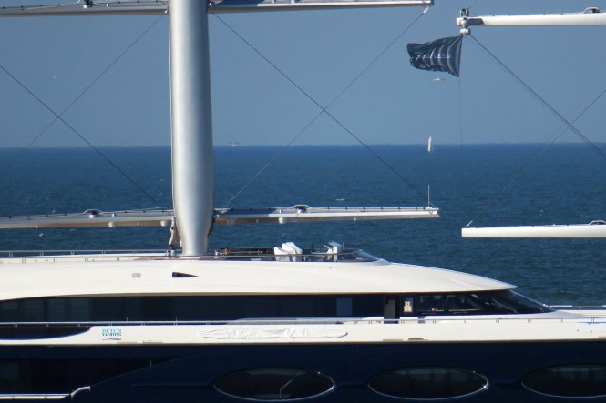Close up - Sailing Yacht Black Pearl. Photo Credit Dutch Yachting