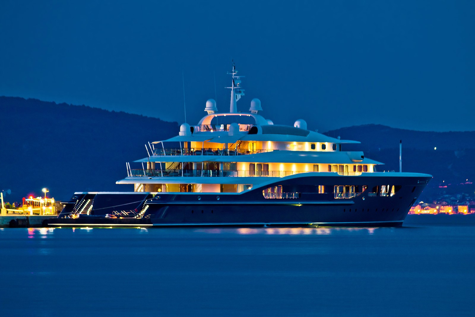 luxury yacht evening