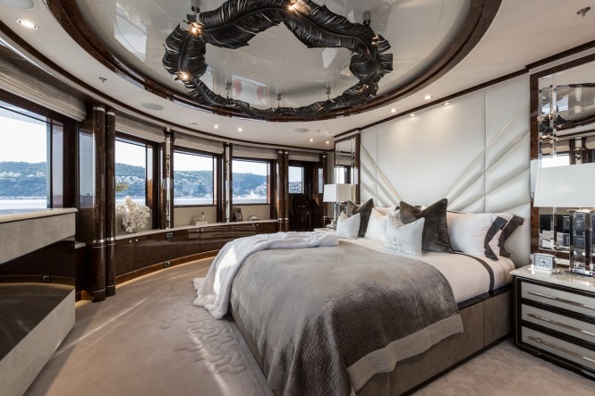 Luxury yacht 11.11 - Master suite. Photo credit Jeff Brown
