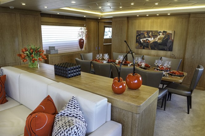 Luxury yacht GLADIUS - Salon and formal dining area