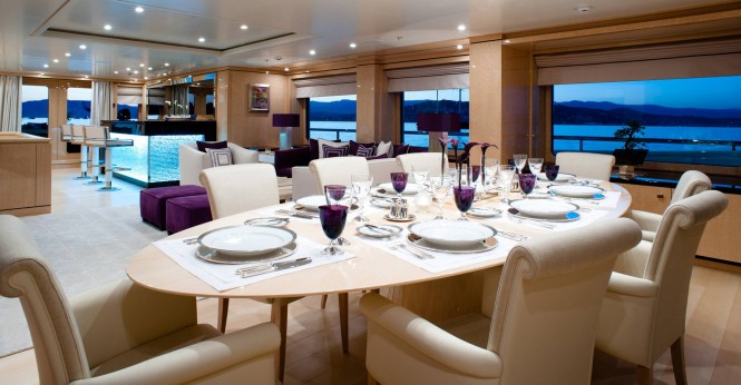 M/Y STEP ONE - Main salon aft view. Photo credit Amels