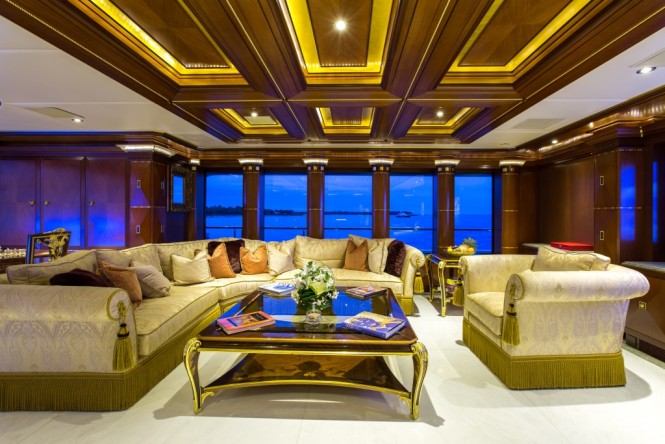 Bridge deck skylounge aboard luxury yacht SEANNA