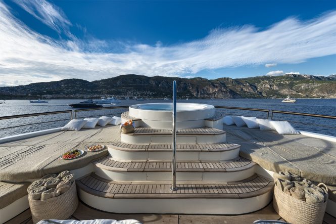 Don't miss a second of the action from the sundeck Jacuzzi aboard superyacht CHAKRA