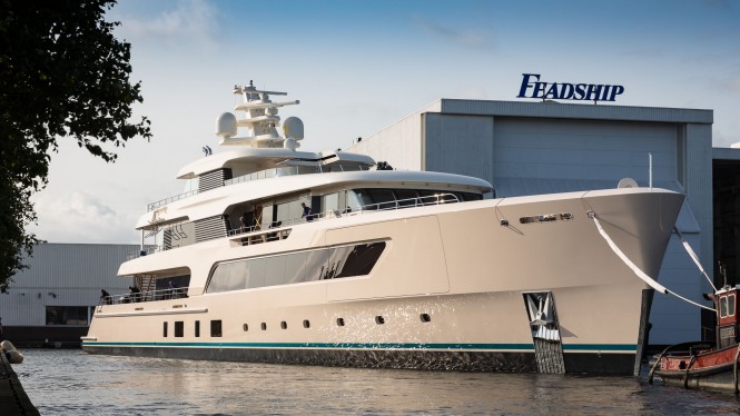 Hull 696 will be officially launched and named shortly. Photo credit - Feadship