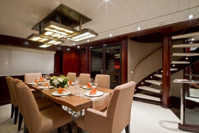Luxury yacht KOI - Formal dining area