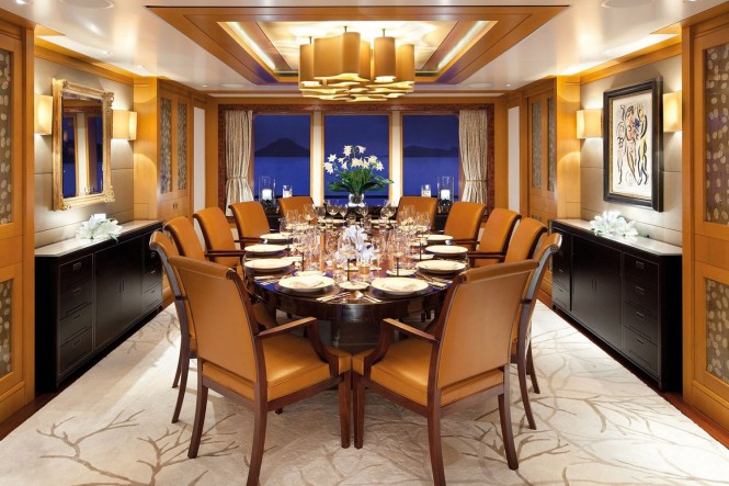 Luxury yacht LADY BRITT - Formal dining area