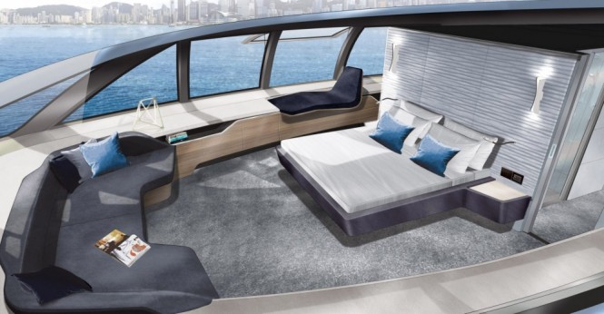 Luxury yacht MC155 - Master suite located on the upper deck