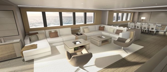 Luxury yacht OCEA X47 - Main salon concept