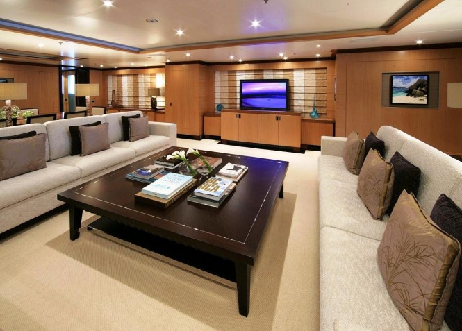 Motor yacht ANDREAS L - Main salon and formal dining area