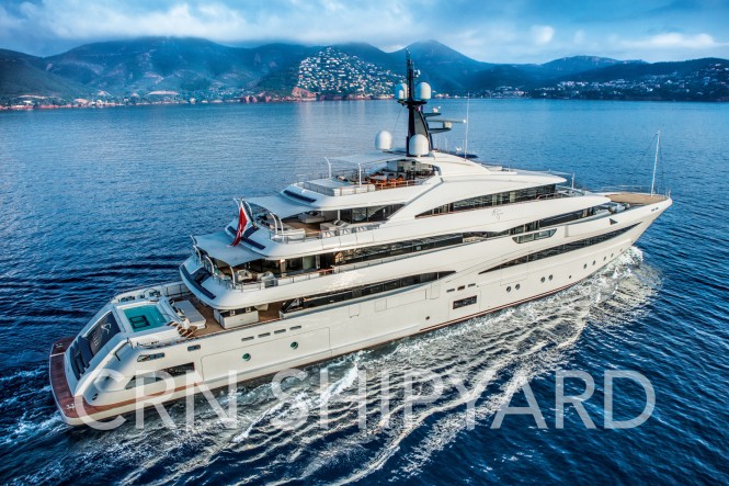 Motor yacht CLOUD 9 will make her public debut at the Monaco Yacht Show. Image courtesy of CRN Yachts