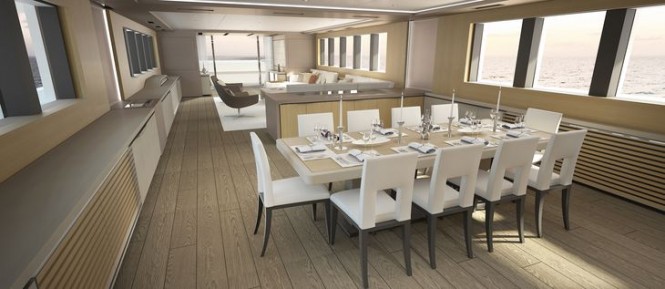 Motor yacht OCEA X47 - Formal dining area concept