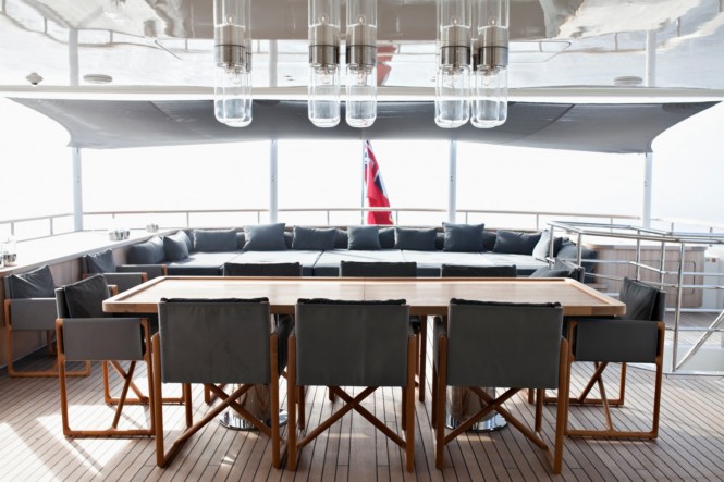 Motor yacht RH3 - View of the upper deck aft