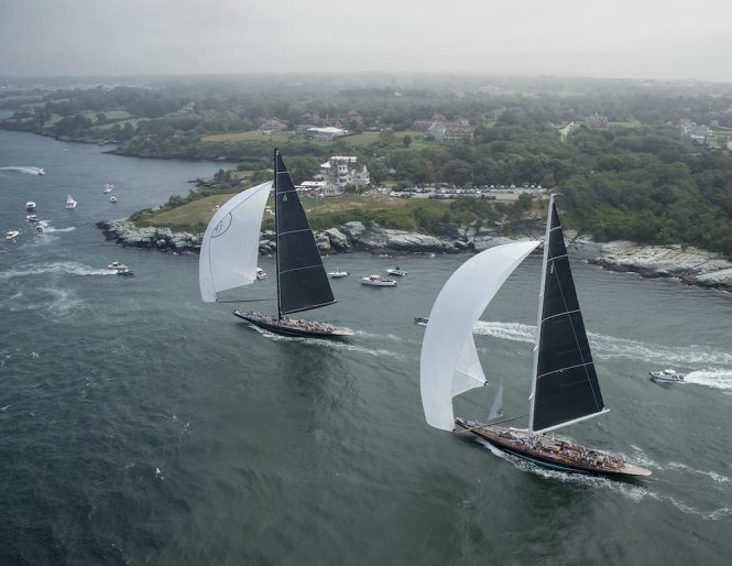 Racing underway at the J Class World Championship, Newport, Rhode Island. Photo credit Onne van der Wal