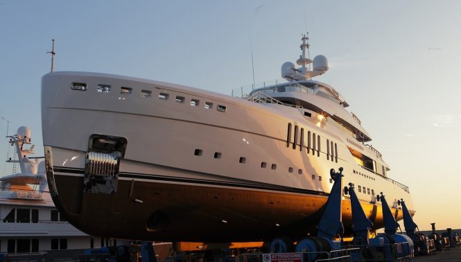 Benetti superyacht SEASENSE at launch. Photo credit - Harman Kardon