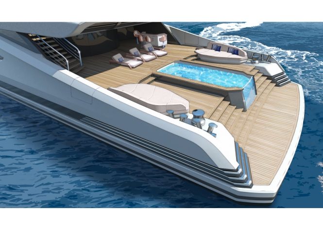 Luxury yacht AVANTI - Main deck aft pool