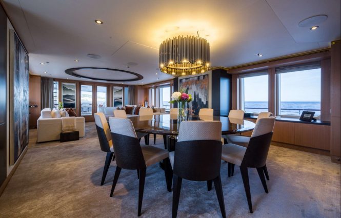 Luxury yacht GO - Main salon and formal dining area