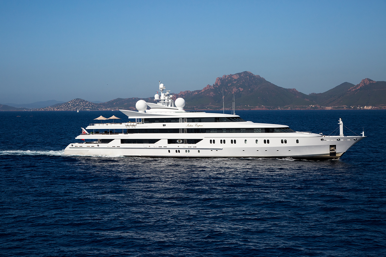 Charter the incredible M/Y Indian Empress throughout the Mediterranean