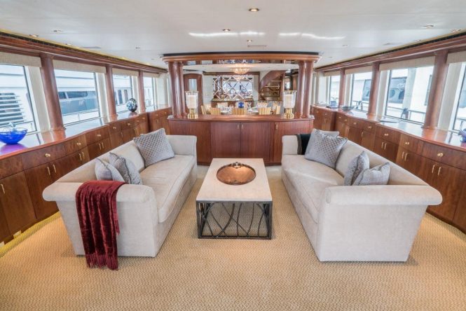 Main salon aboard motor yacht NICOLE EVELYN
