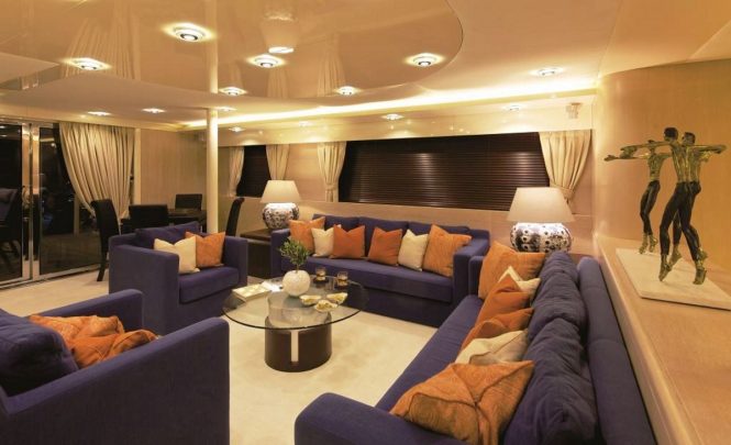 Main salon aboard superyacht MAGIX