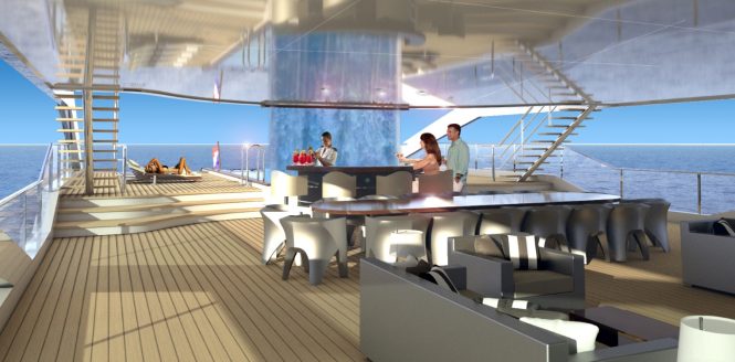 Mega yacht MAXIMUS - Upper deck alfresco dining and lounging