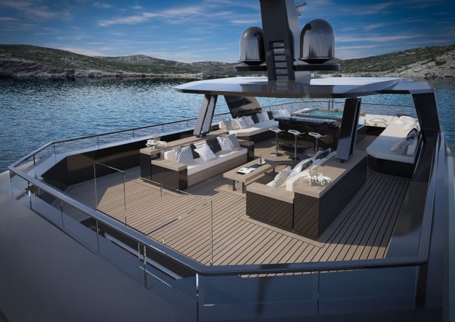 Motor yacht FOR.TH - Sundeck lounge, bar and Jacuzzi