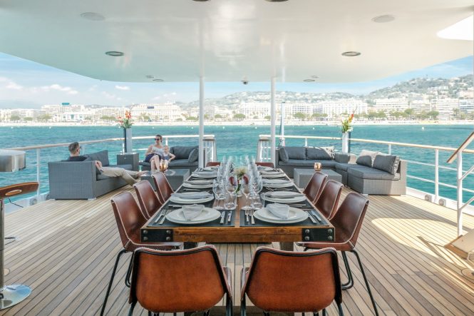 Superyacht ALTER EGO - Main deck aft alfresco dining