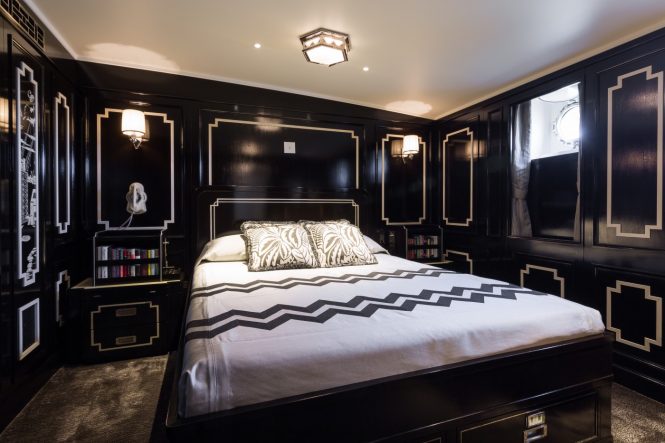 Superyacht MALAHNE - Hand-painted cabins. Photo credit Jeff Brown