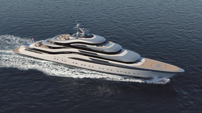 Superyacht POLLUX concept image from Amels and H2 Yacht Design