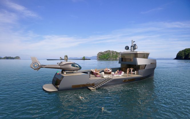 The NAUCRATES 85 concept from design studio Green Yachts