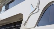 The backlit manta ray on Feadship explorer yacht SAMAYA