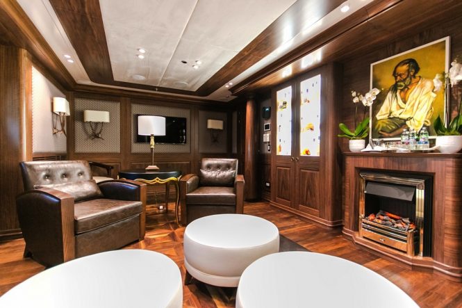 The whiskey lounge aboard luxury yacht KATINA