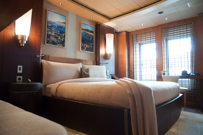 Double guest cabin with pullman bunks aboard ANASTASIA - MYS 2017