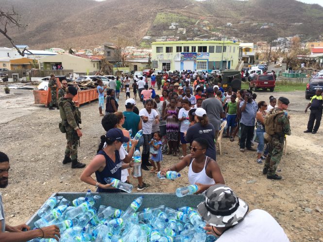 K1 Britannia Foundation assisting in the distribution of food and water in St Maarten