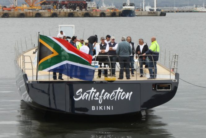 Luxury yacht SATISFACTION launched successfully in Cape Town