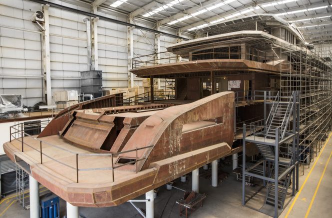 M/Y DAYS, the first ICE Yachts hull, under construction