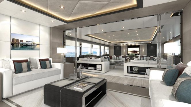 Motor yacht MAJESTY 175 - Interior concept for the main salon