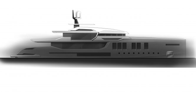 Profile of the 55m ICE Yachts hull