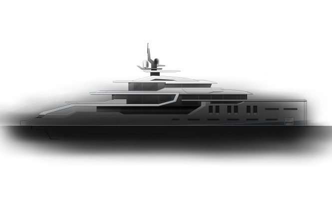 Profile of the 75m ICE Yachts hull