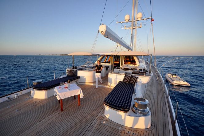 Superyacht HYPERION - Aft deck sunpads and cockpit