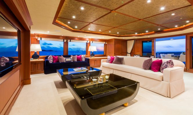 The skylounge aboard luxury yacht MIM