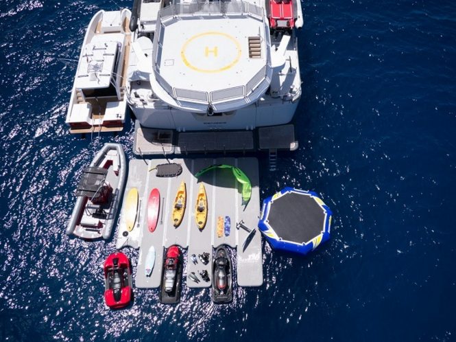 The water toys on display aboard luxury yacht SENSES