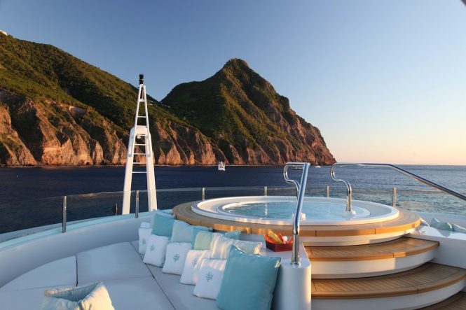 Fabulous views while relaxing in the onboard Jacuzzi
