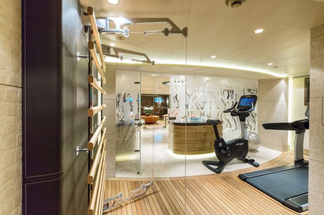 onboard gymnasium and spa