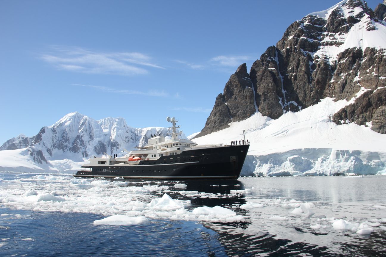 superyacht in antarctica
