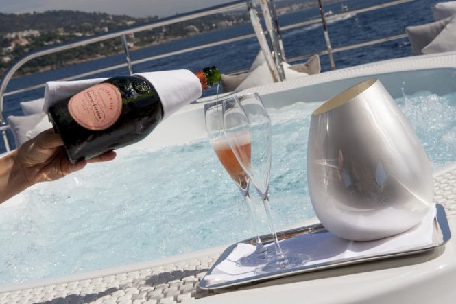 Champagne by the Jacuzzi aboard 4YOU