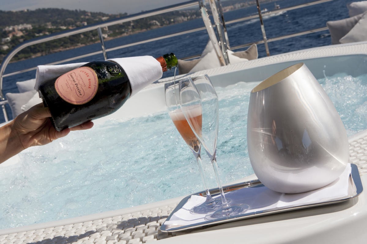 sipped champagne on a yacht