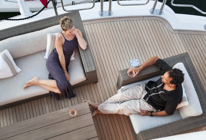 Relaxing on the aft deck