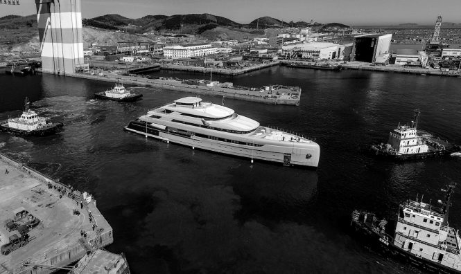 88.5m ILLUSION PLUS mega yacht cruising for the first time - Credit Pride Mega Yachts