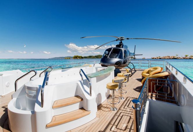 Helipad and Jacuzzi - a must have on yacht charter